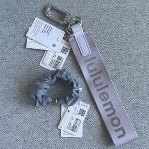 Lululemon Keychain + Scrunchie Bundle NWT Grey O/S